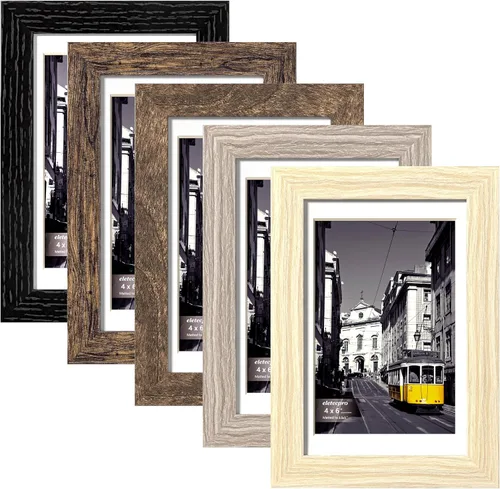 Vista 108 de eletecpro Juego de 5 marcos de fotos de 8 x 10 pulgadas, collage de fotos, decoración de pared, fotos de 5 x 7 con paspartú o de 8 x 10 pulgadas sin