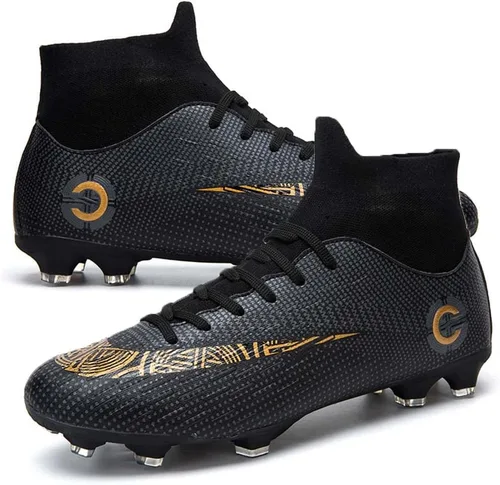 Vista 2 de HESBITEUL Zapatos de fútbol cómodos para hombre, para exteriores, interiores, para niños, para estudiantes de fútbol, zapatos deportivos de alta