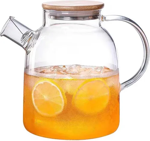 Vista 9 de Tetera de vidrio con infusor para té suelto y té floreciente, tetera de vidrio resistente al calor y hervidor para estufa, perfecta tetera, 33.8 fl