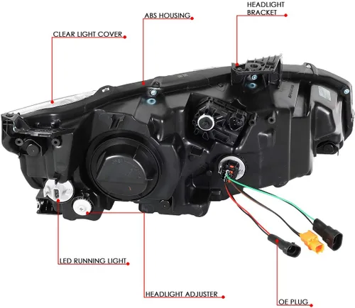 Vista 6 de Auto Dynasty Par de lámparas LED DRL estilo DRL secuencial para faros delanteros compatibles con Honda Civic 16-18