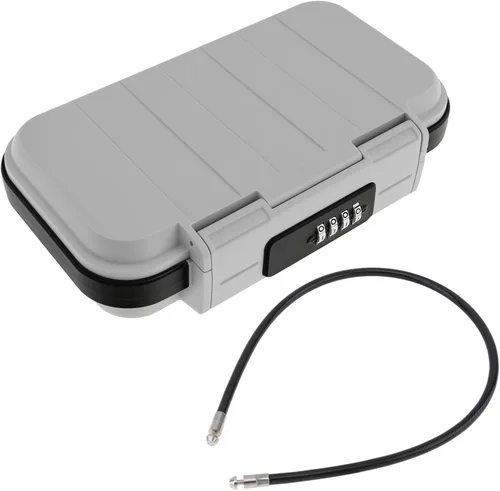 Vista 8 de Caja fuerte portátil, caja de seguridad combinada con código, caja de seguridad antirrobo impermeable con cadena extraíble para playa, dormitorio