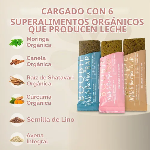 Vista 6 de Boobie Bar Barras de lactancia de superalimentos, aperitivos de lactancia para lactancia materna para aumentar el suministro de leche, sin alholva