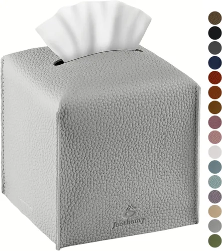 Vista 10 de Funda para Caja de Pañuelos, Jeethemy Porta Caja de Pañuelos Cuadrada de Cuero PU, Moderno Estuche de Pañuelos Organizador Dispensador de Papel