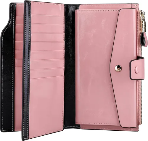 Vista 5 de Itslife cartera de cuero para mujer, 3rosa, Classic