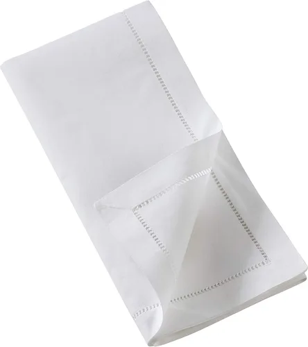 Vista 2 de Juego de 6 servilletas bordadas de magnolia hechas a mano con borde cosido