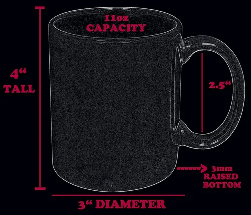 Vista 4 de Funny Guy Mugs Taza de café de cerámica negra lisa, color negro, 11 onzas