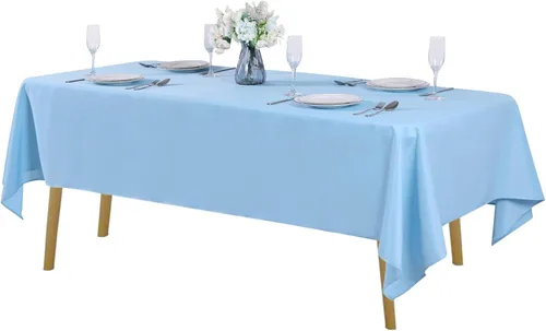 Vista 51 de Mantel rectangular de tela de poliéster lavable de 60 x 120 pulgadas, para decoración de bodas, fiestas, comedores, banquetes