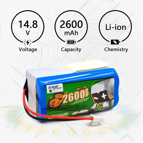 Vista 4 de Paquete de 2 baterías de iones de litio de 14.8 V 2600 mAh de repuesto para Shark Ion R75 RV761 RV850C RV1000S UR1000SR RV101AE AV752 AV911S AV970