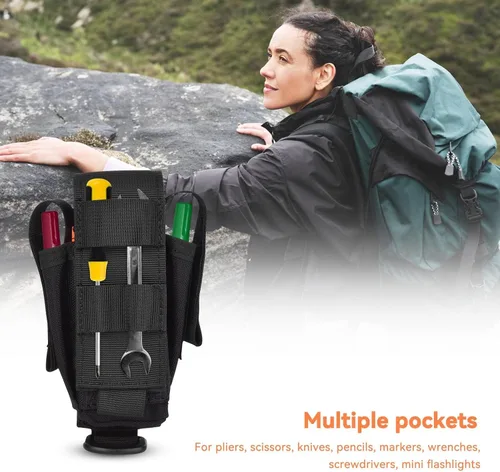 Vista 9 de Funda multiherramienta EDC organizador de bolsillo para linterna, bolsa multiherramienta, organizador de cinturón EDC