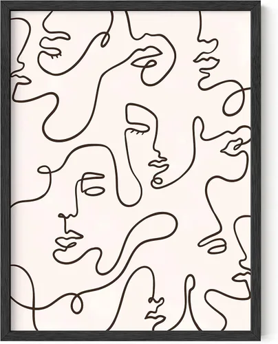 Vista 17 de HAUS AND HUES Arte de pared minimalista - Dibujo moderno de líneas abstractas, impresión de boceto femenino simple, obra de arte para el hogar