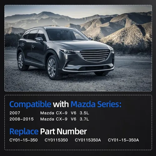 Vista 2 de Depósito del tanque de expansión del radiador de refrigerante CY01-15-350 con tapa compatible con Mazda CX-9 CX9 3.5L 3.7L 2007-2015, reemplazo