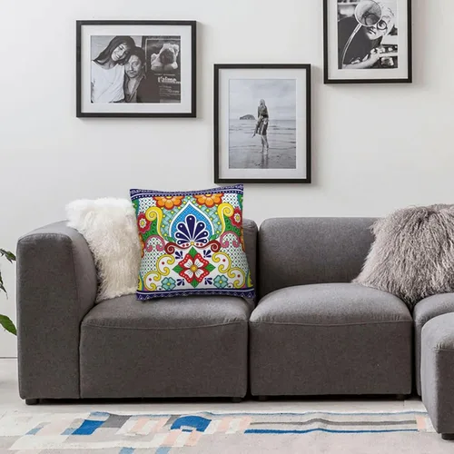 Vista 5 de Betray Time Fundas de almohada con patrón de talavera mexicana, fundas de almohada decorativas de 18 x 18 pulgadas, para decoración de sofá