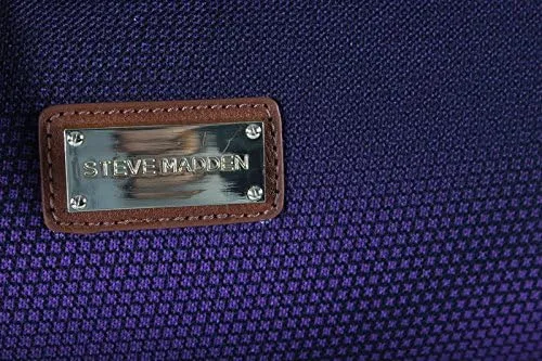 Vista 4 de Steve Madden Colección de equipaje de diseñador Maleta ligera expandible de 24 pulgadas Bolsa a cuadros con ruedas giratorias de tamaño medio