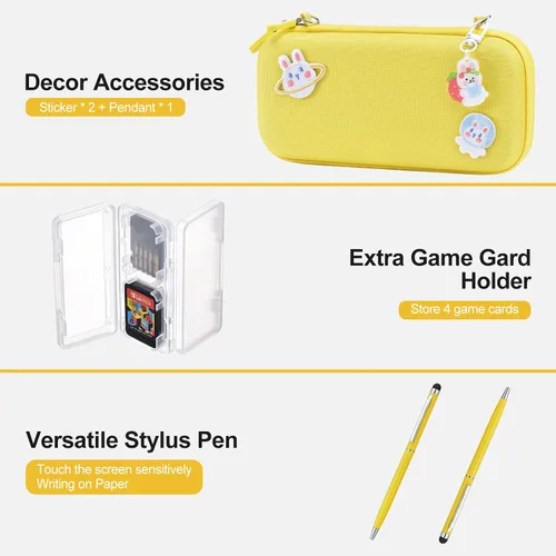 Vista 7 de innoAura Switch Lite - Funda 17 en 1 Switch Lite de accesorios con funda de transporte Switch Lite, funda de juego para Switch, protector