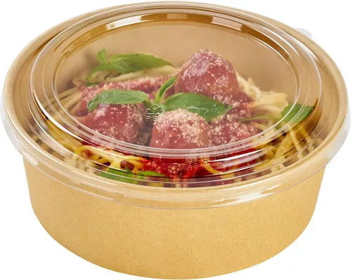 Vista 22 de Restaurantware - Bio Tek - Recipientes para llevar de 6 x 2.5 pulgadas, 200 cuencos desechables para alimentos – Tolerantes al calor, aptos