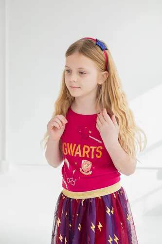Vista 4 de Harry Potter Gryffindor - Conjunto de 3 piezas para niñas, falda de tul y diadema