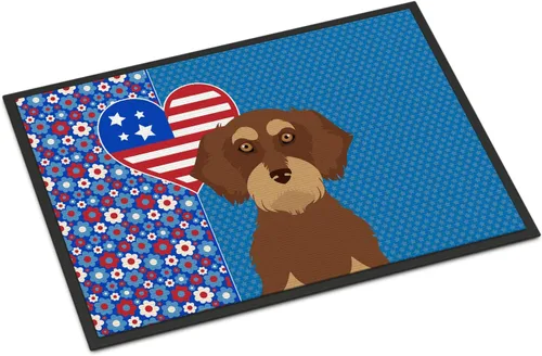 Vista 116 de Caroline's Treasures WDK5119JMAT Airedale Terrier USA - Tapete para interiores o exteriores, 24 x 36 pulgadas, tapete para puerta delantera
