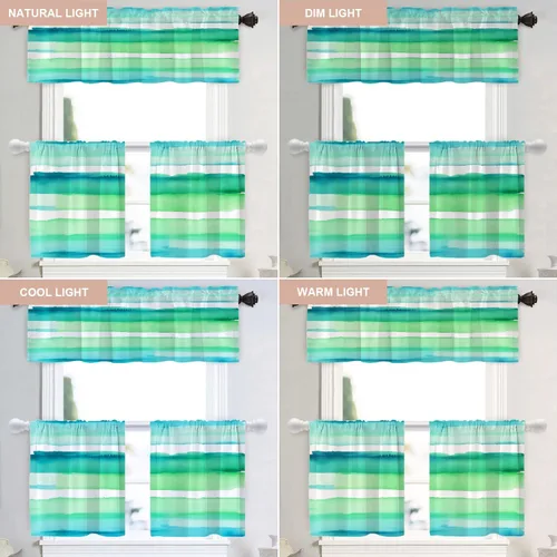Vista 330 de Shrahala Orange Autumn Autumn Blackout Curtain Tiers, Fall Kitchen Valance Light Blocking Tier Drapes with Rod Pocket, 2 Pack 26 X 24 in