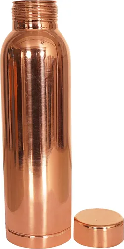 Vista 8 de Botella de agua de cobre de 34 onzas, botella de agua grande de cobre para beber, recipiente multicolor ayurvédico 100% puro para botella de tapa a
