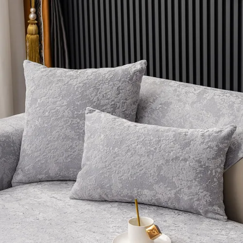 Vista 11 de vctops Funda de lujo de felpa en relieve para sofá, funda antideslizante de jacquard para sofá seccional, súper suave, protector de muebles para Azul
