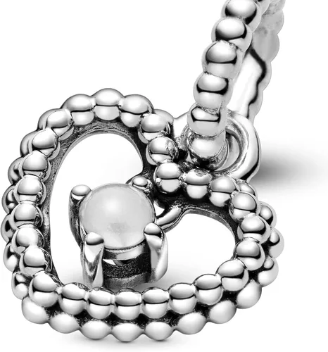 Vista 4 de PANDORA Colgante de plata de ley 925 con cuentas de cristal de cumpleaños