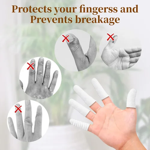 Vista 5 de 200 cunas de algodón – cunas de tela para los dedos, fundas protectoras para las puntas de los dedos, protectores de dedos blancos, protector