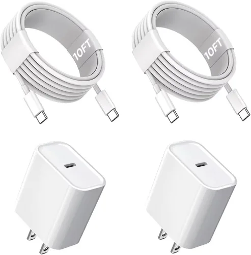 Vista 15 de Cargador rápido USB C para iPhone de 20 W con cable USB C a Lightning y cable compatible para iPhone 14/13/12/11/XS/XR/X/iPad 1Pack USB C Wall