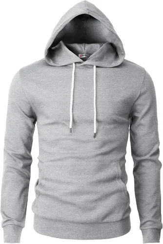 Vista 33 de H2H Sudadera con Capucha Tipo Pullover para Hombre, Ligera, de Manga Larga, con Bolsillo Canguro, Ajuste Ceñido, Básica, Casual, Suéter