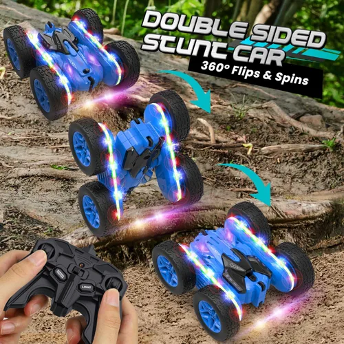 Vista 9 de TOY Life Coche de control remoto para niños, 2.4G HZ, auto de acrobacias a control remoto, juguetes de control remoto para niños y niñas, auto