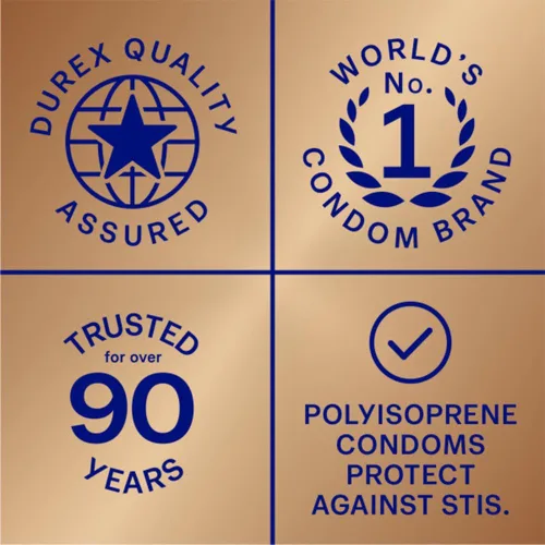 Vista 8 de Preservativos Durex sin látex para el sexo, condones lubricados sin látex Durex Avanti Bare Real Feel para hombres con sensación natural de piel