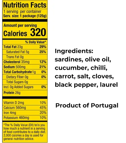 Vista 2 de NURI Sardinas portuguesas en aceite de oliva especiado - Paquete de 4 - (latas de 4.4 onzas)