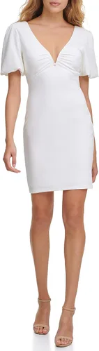 Vista 2 de GUESS Manga abullonada con cuello corazón para mujer