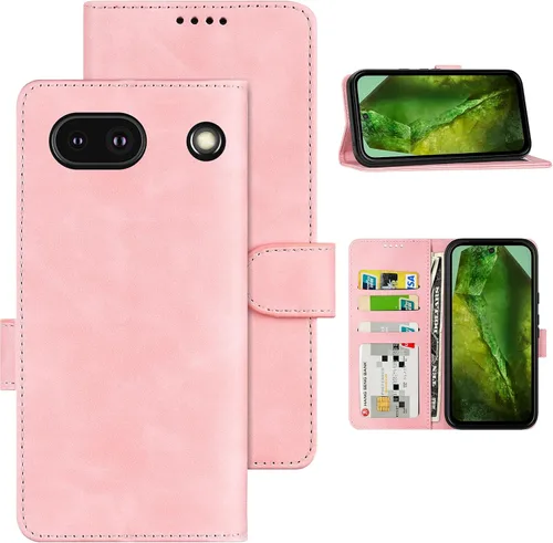 Vista 9 de Funda tipo cartera con tapa para Google Pixel 6a, [piel sintética + parachoques de TPU] [3 ranuras para tarjetas] [función de soporte]