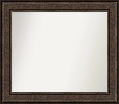 Vista 420 de Amanti Art Espejo de pared personalizado no biselado (25 x 25 pulgadas), marco de bronce acentuado, varios tamaños personalizados, espejo de baño