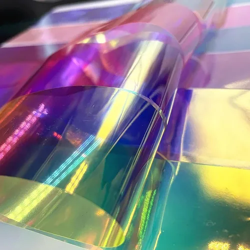 Vista 4 de 20 hojas de papel de celofán iridiscente para uñas, hojas rotas, láminas holográficas, calcomanías de uñas de aurora, diseños de uñas reflectantes