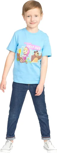 Vista 7 de Masha and the Bear You Never Catch Me T-Shirt, Masha Riding Tricyle Graphic, lavable a máquina