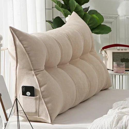 Vista 26 de Almohada triangular para cabecero, almohada de cuña grande lavable para el cuerpo, soporte de posicionamiento del respaldo, almohadas de lectura