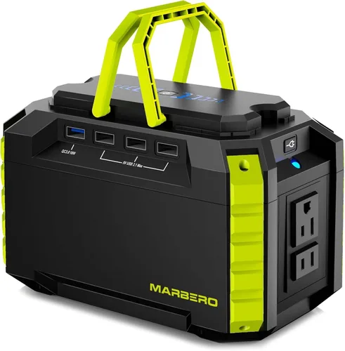 Vista 16 de MARBERO Generador solar de 155 Wh con panel solar incluido Estación de energía portátil de 30 W, 100 W, 150 W, sobretensión, multisalida, generador