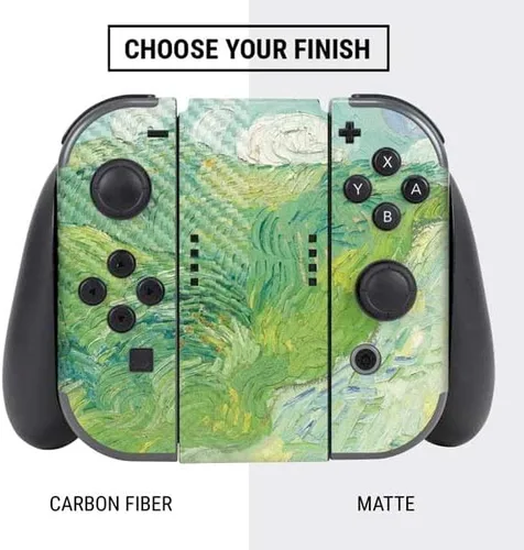 Vista 4 de Skinit Decal Gaming Skin Compatible with Nintendo Switch Bundle - Officially Licensed Green Wheat Fields by Vincent Van Gogh Design