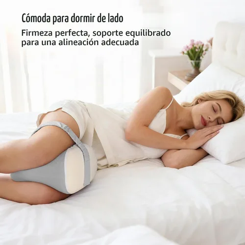 Vista 2 de YFONG Almohada de rodilla para dormir de lado, almohada de espuma viscoelástica, color gris