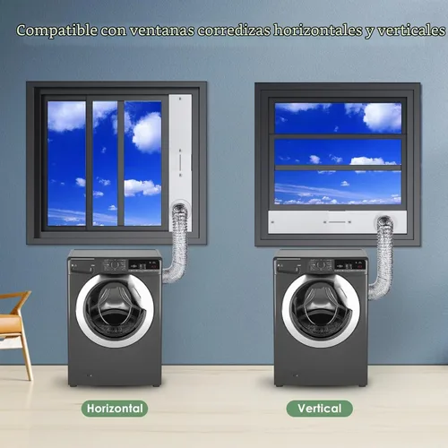 Vista 8 de Kit de ventilación para secadora de ventana Estoder con manguera de ventilación de secadora de 4 pulgadas y 10 pies, kit universal de ventilación