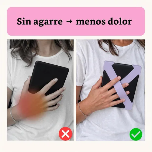 Vista 2 de Strapsicle Correas de mano para Kindle de 6", Paperwhite y Kobo Clara, color negro
