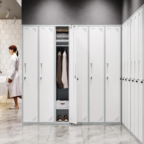 Vista 5 de Letaya Taquillas de metal para empleados, gabinete de almacenamiento de 71 pulgadas con cerradura, armario de almacenamiento de acero para gimnasio