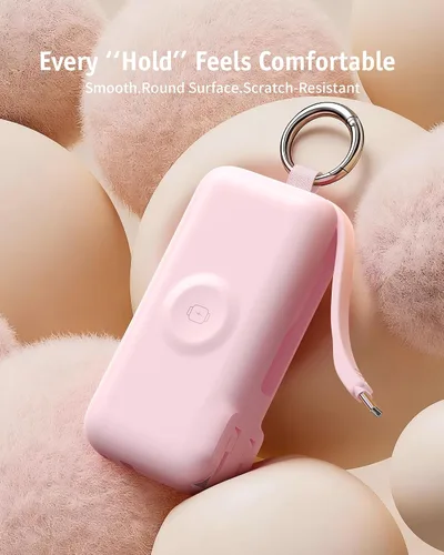 Vista 9 de RORRY Flow Cargador portátil 10000mAh 40W Enchufe de pared Banco de energía Rosa