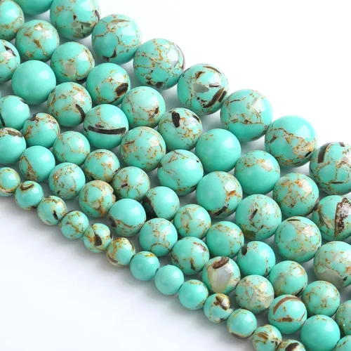 Vista 15 de 4MM 86 piezas Cuentas sueltas de piedra natural de amazonita calcedonia para hacer joyería DIY Pulsera Collar 1 hebra