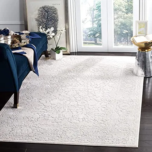 Vista 30 de SAFAVIEH Reflection Collection - Alfombra decorativa, 2 pies 3 pulgadas x 3 pies, color beige y crema, no desprende pelusa y es fácil de limpiar
