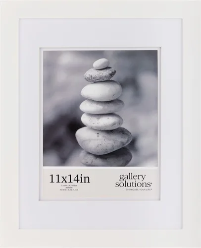 Vista 23 de Gallery Solutions - Marco de fotos negro plano de 8 x 10 pulgadas - Soporte de mesa o pared - Para fotos de 5 x 7 pulgadas con doble paspartú blanco