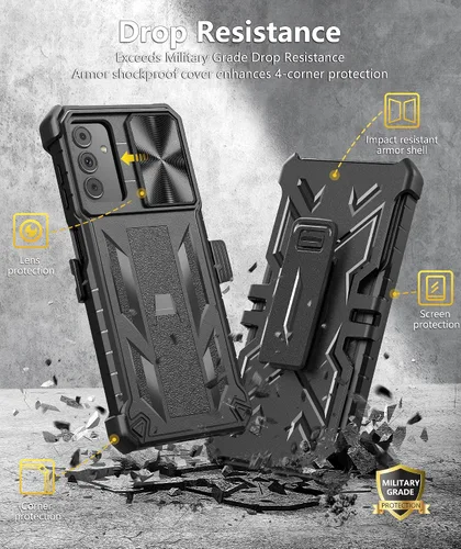 Vista 5 de FNTCASE - Funda para Samsung Galaxy A13-5G con cubierta deslizante para cámara y funda Soporte integrado, protección a prueba de caídas de grado