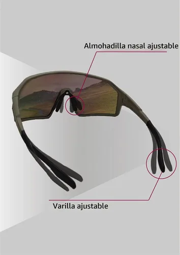 Vista 6 de V-SUP Non-Polarized Sport Sunglasses Men UV400 Shield Marco negro mate/espejo azul