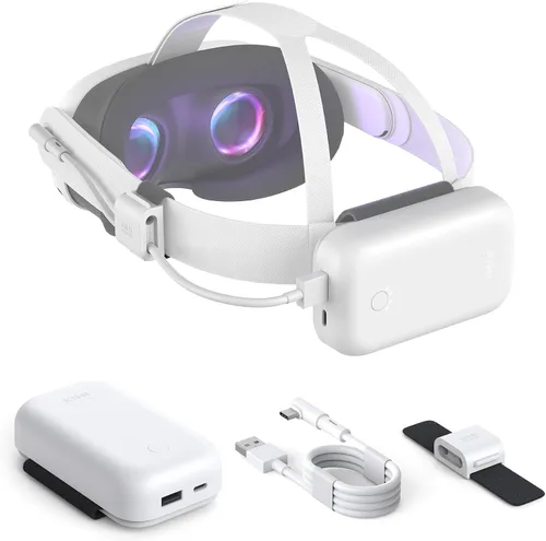 Vista 2 de KIWI design Cubierta de agarre para controlador y batería de 10000 mAh compatible con Quest 3